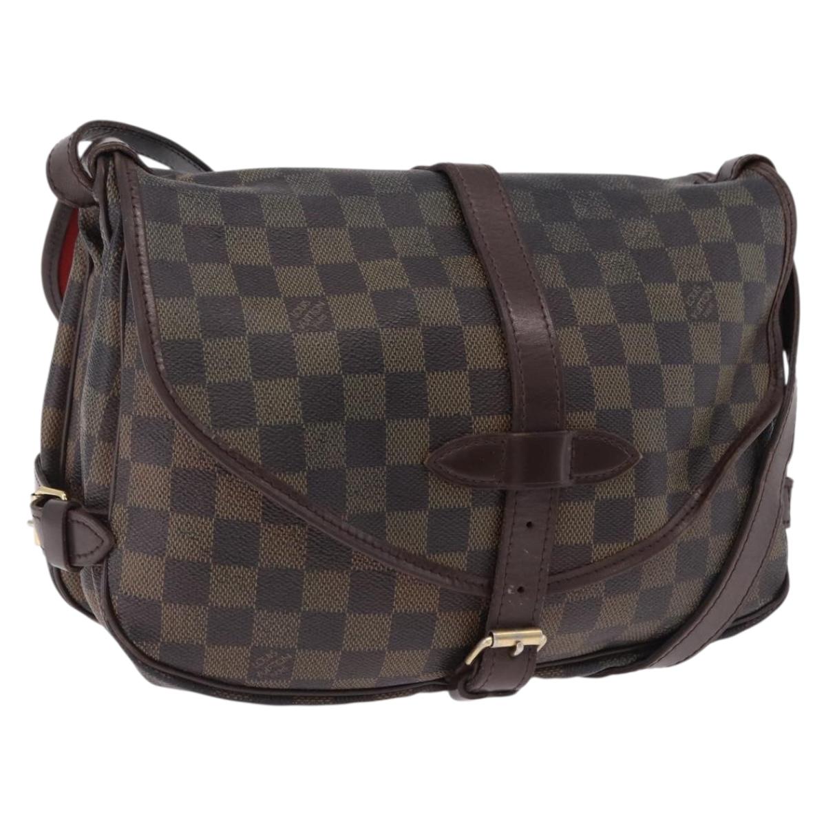 LOUIS VUITTON Damier Ebene Saumur 30 Shoulder Bag SPO N48081 LV Auth 195188