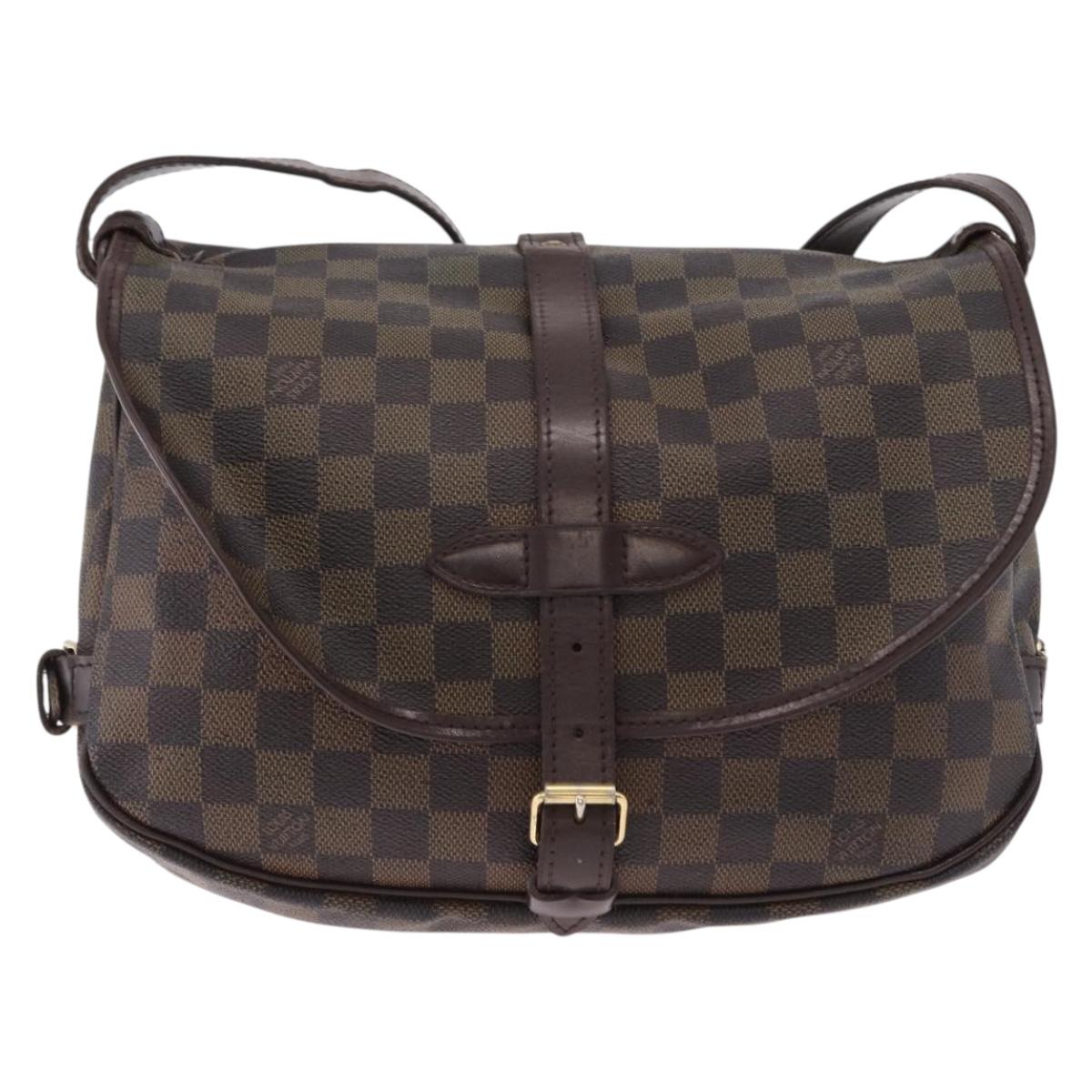 LOUIS VUITTON Damier Ebene Saumur 30 Shoulder Bag SPO N48081 LV Auth 195188
