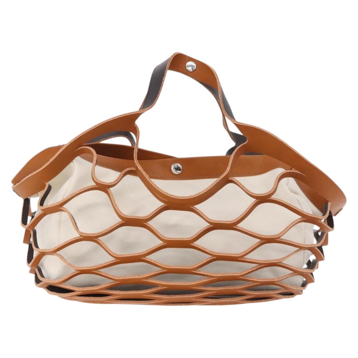 Vivienne Westwood Hand Bag Canvas Brown White Auth 195190V