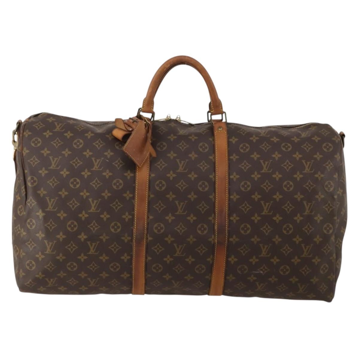 LOUIS VUITTON Monogram Keepall Bandouliere 60 Boston Bag M41412 LV Auth 195191