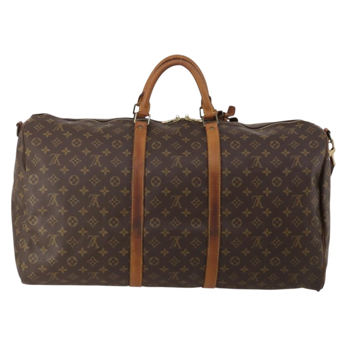 LOUIS VUITTON Monogram Keepall Bandouliere 60 Boston Bag M41412 LV Auth 195191