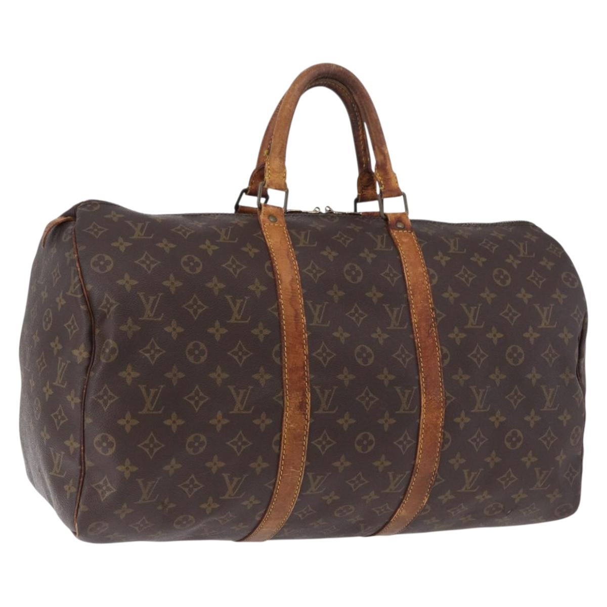 LOUIS VUITTON Monogram Keepall 50 Boston Bag M41426 LV Auth 195192
