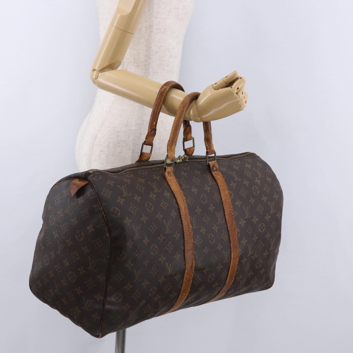 LOUIS VUITTON Monogram Keepall 50 Boston Bag M41426 LV Auth 195192
