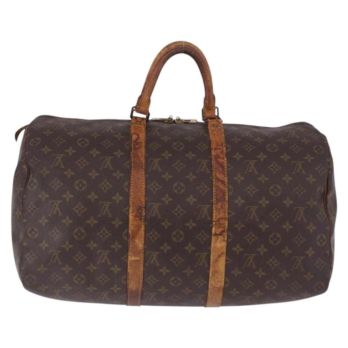 LOUIS VUITTON Monogram Keepall 50 Boston Bag M41426 LV Auth 195192
