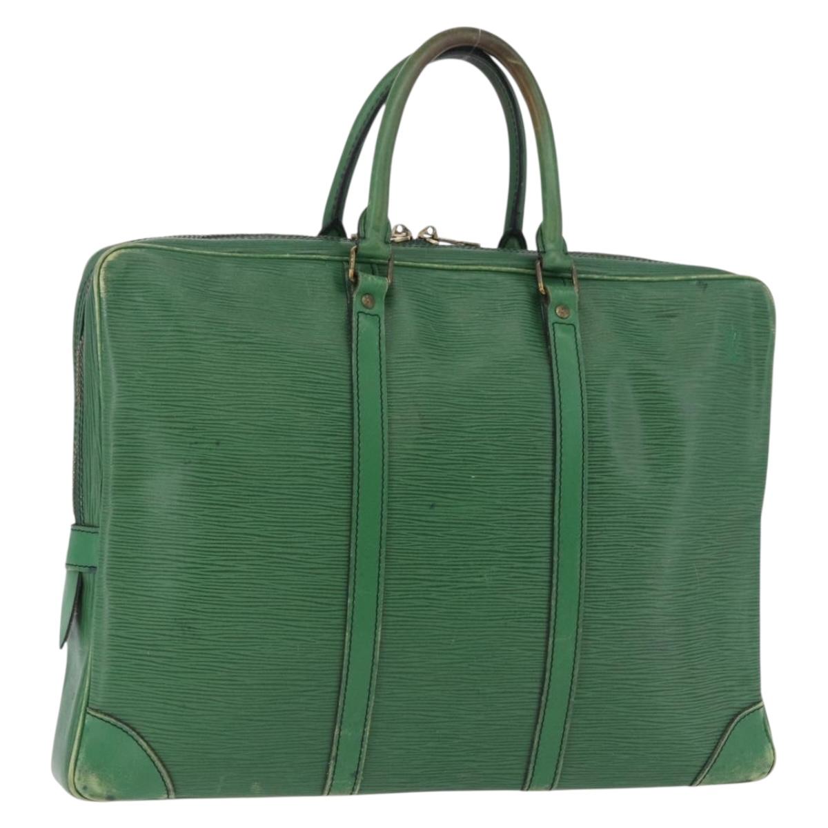 LOUIS VUITTON Epi Porte Documents Voyage Business Bag Green M54474 Auth 195195
