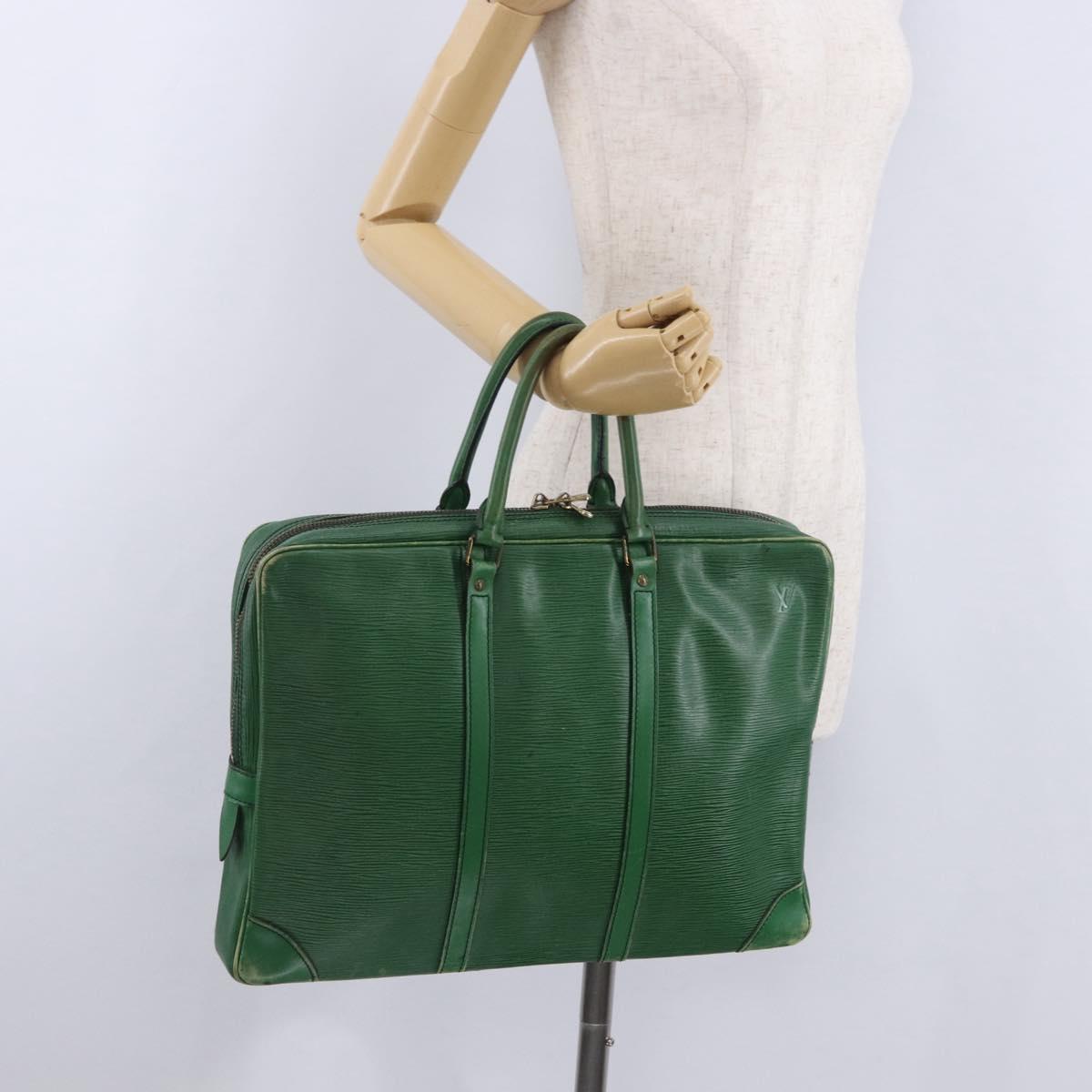 LOUIS VUITTON Epi Porte Documents Voyage Business Bag Green M54474 Auth 195195