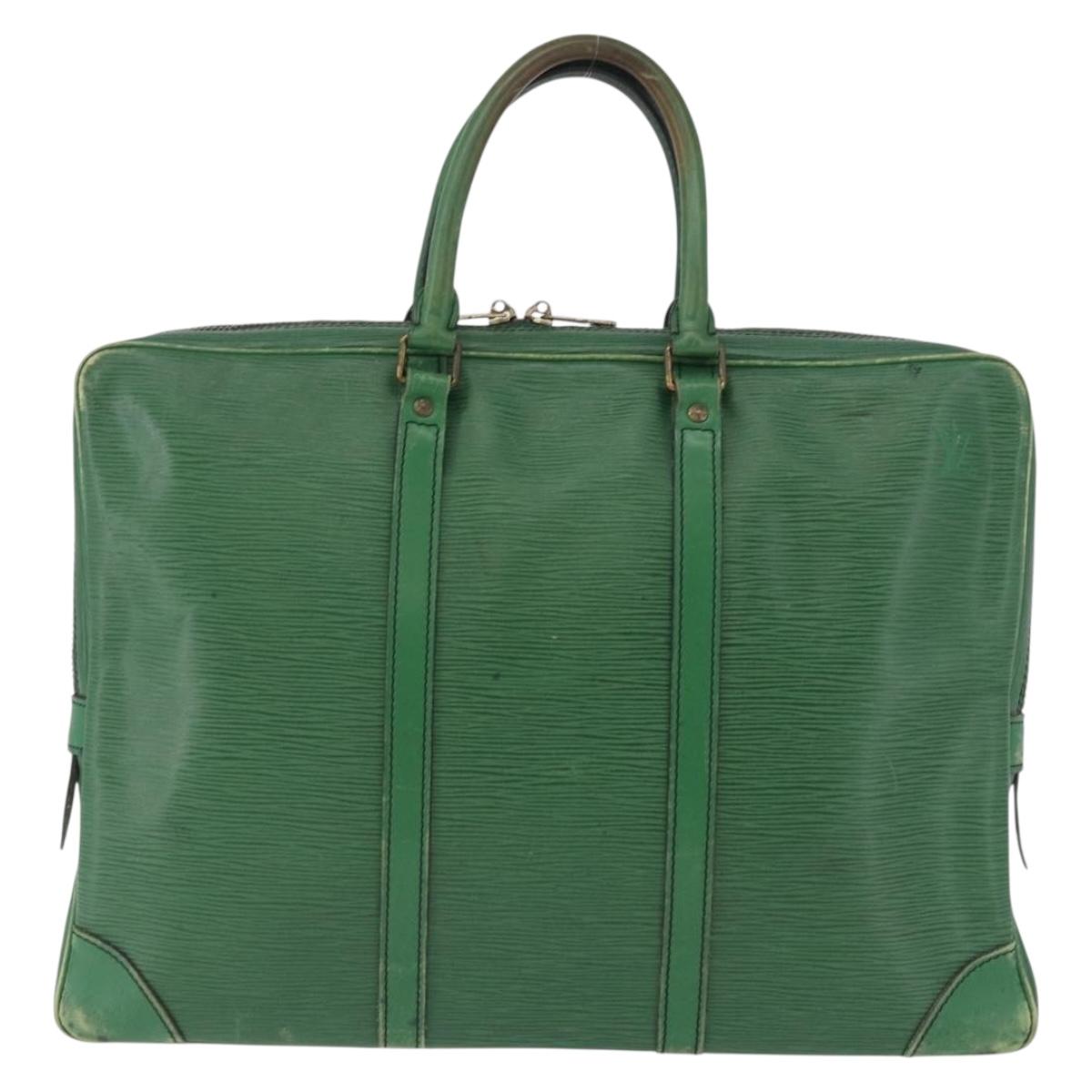 LOUIS VUITTON Epi Porte Documents Voyage Business Bag Green M54474 Auth 195195