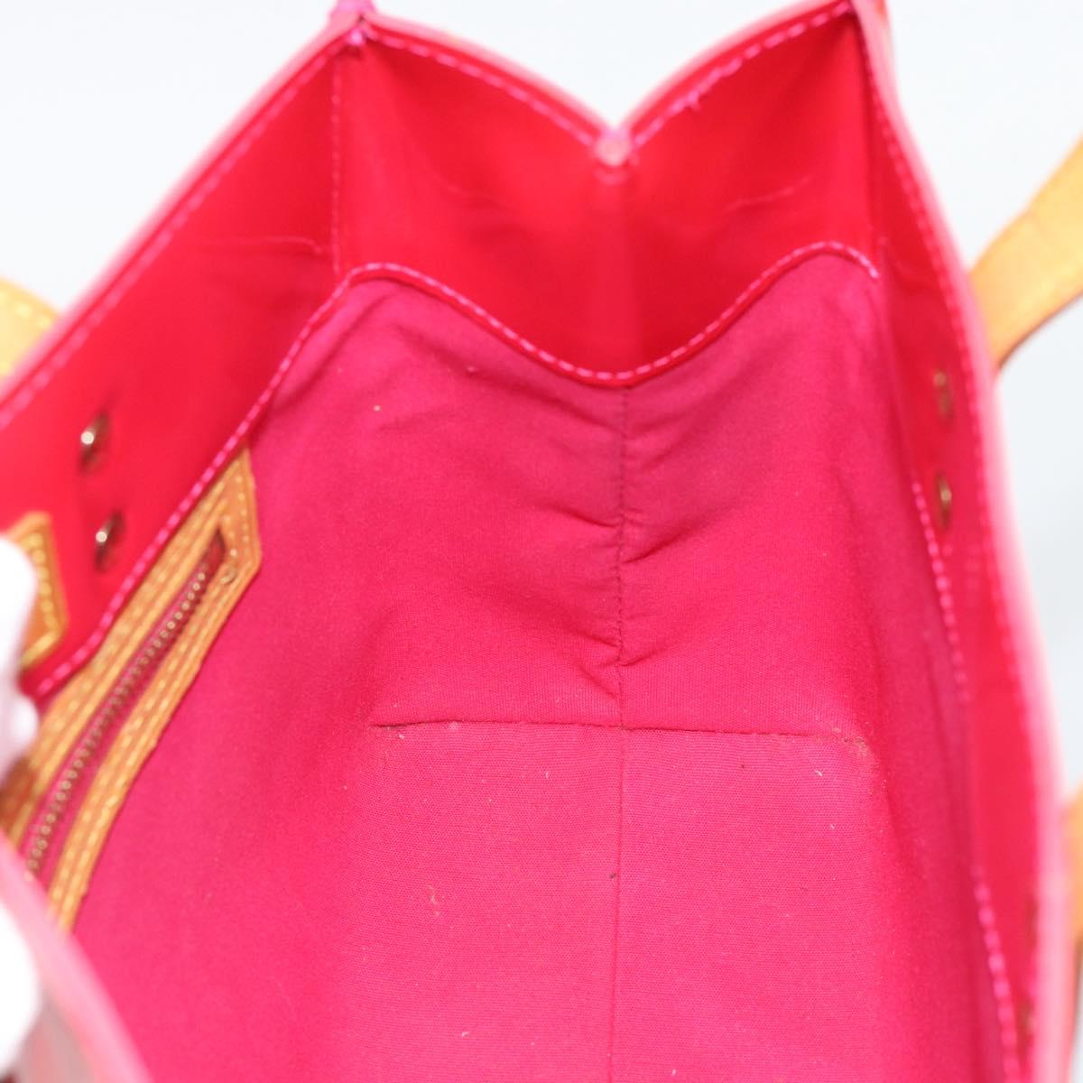 LOUIS VUITTON Monogram Vernis Reade PM Hand Bag Fuchsia Pink M91221 Auth 195199