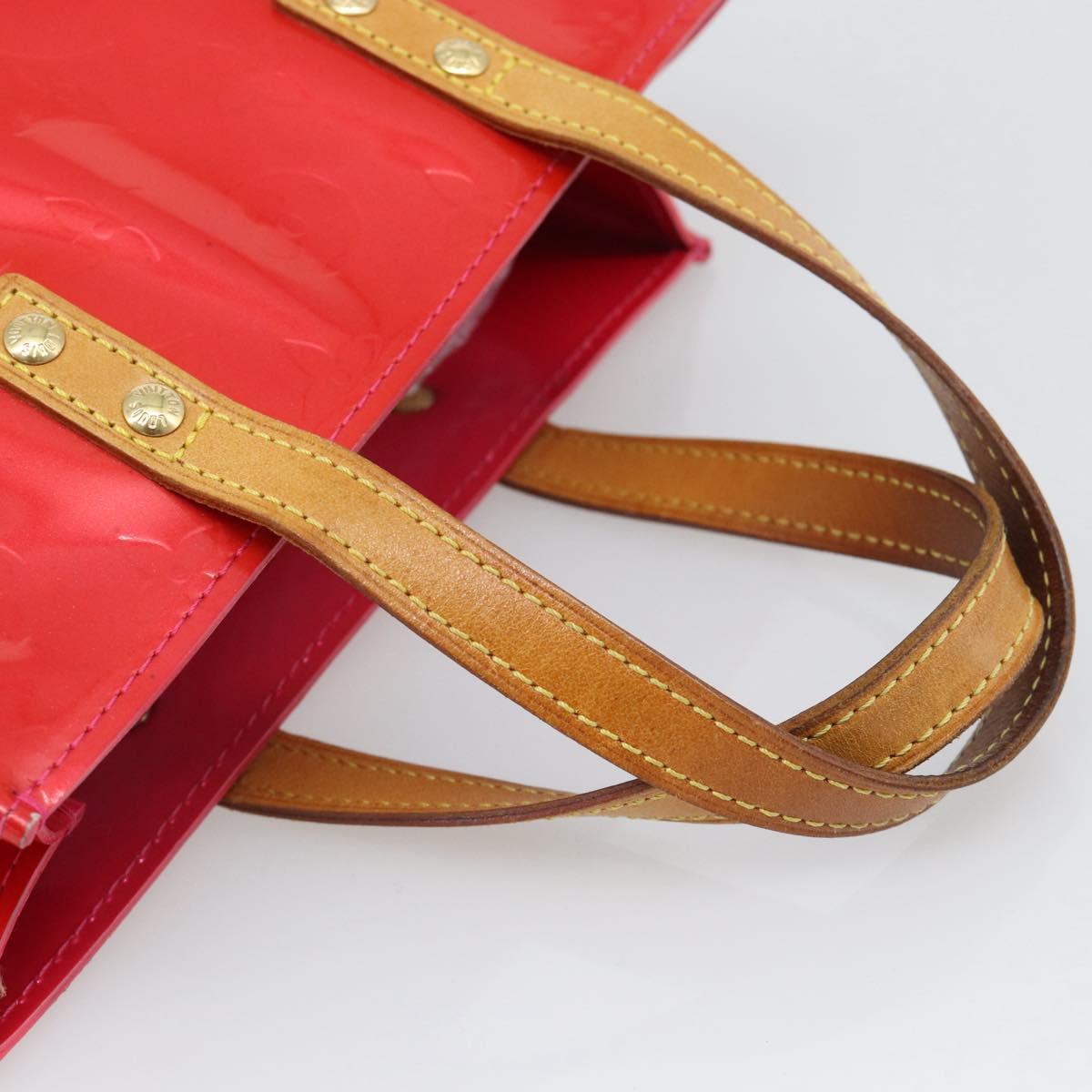 LOUIS VUITTON Monogram Vernis Reade PM Hand Bag Fuchsia Pink M91221 Auth 195199
