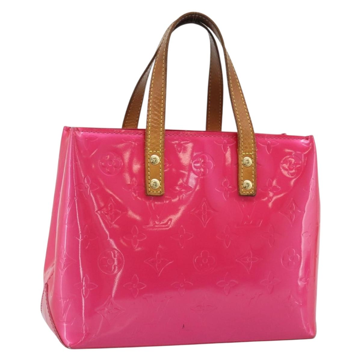 LOUIS VUITTON Monogram Vernis Reade PM Hand Bag Fuchsia Pink M91221 Auth 195201
