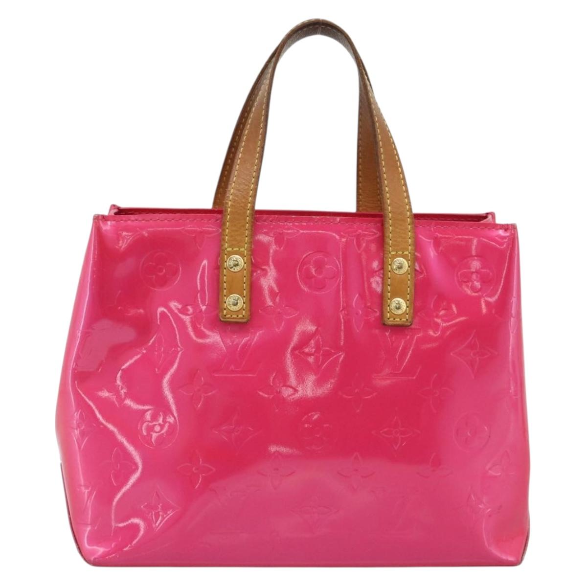 LOUIS VUITTON Monogram Vernis Reade PM Hand Bag Fuchsia Pink M91221 Auth 195201