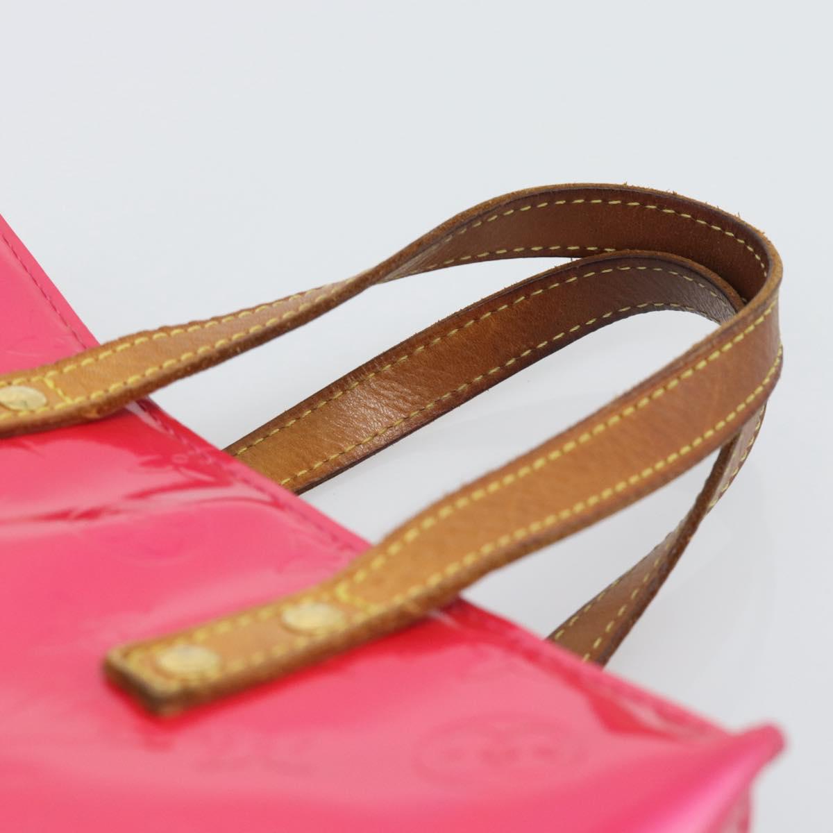 LOUIS VUITTON Monogram Vernis Reade PM Hand Bag Fuchsia Pink M91221 Auth 195201