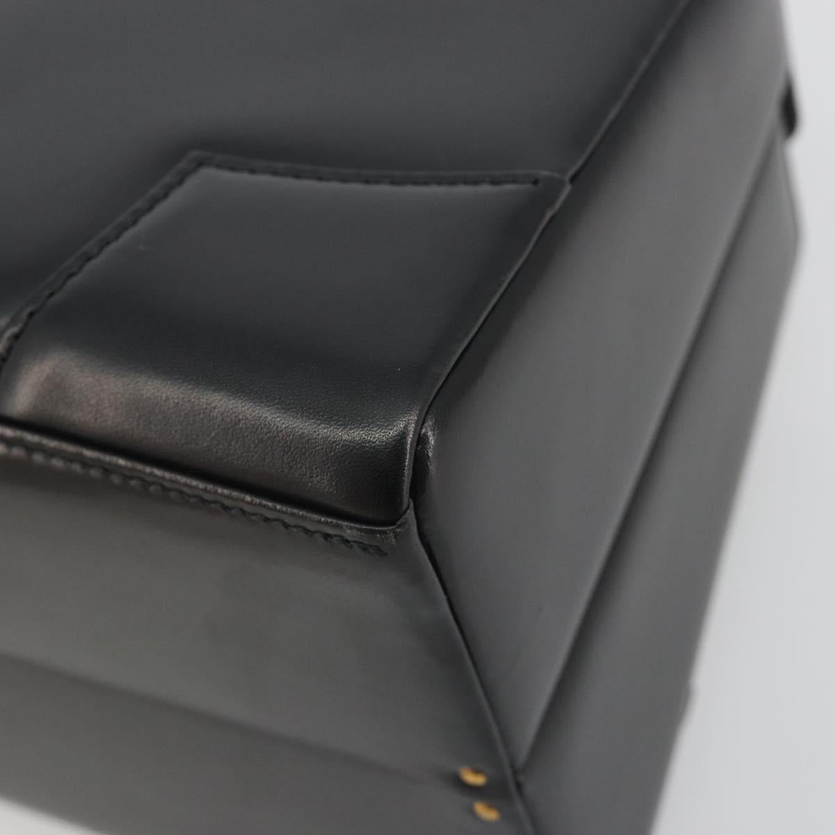 Vivienne Westwood Hand Bag Leather Black Gold Auth 195203A