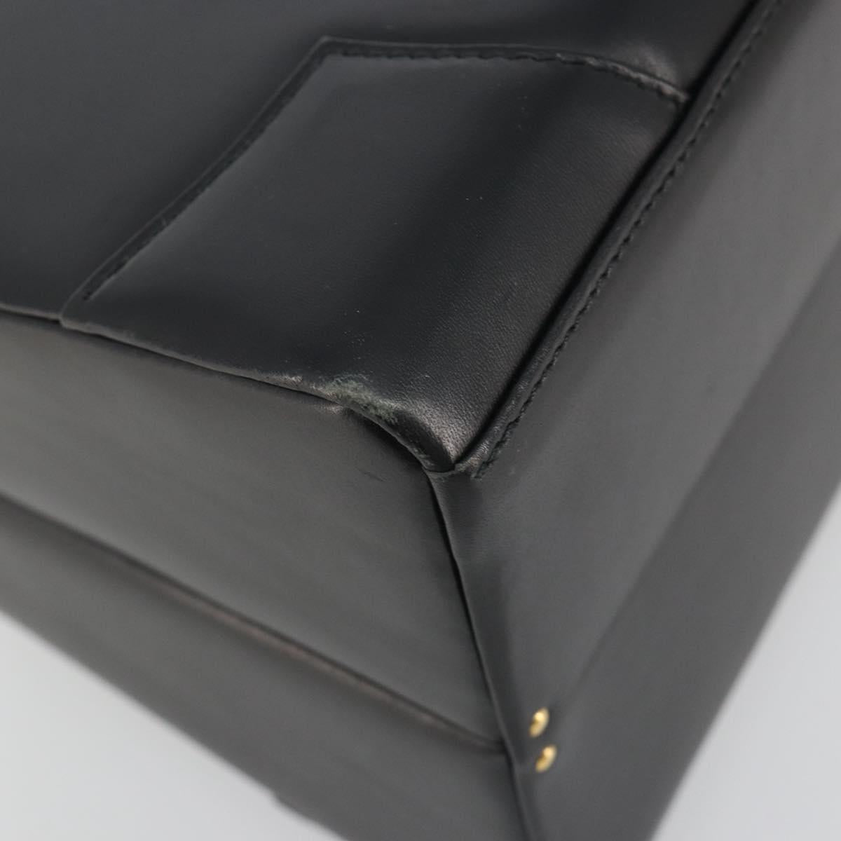 Vivienne Westwood Hand Bag Leather Black Gold Auth 195203A