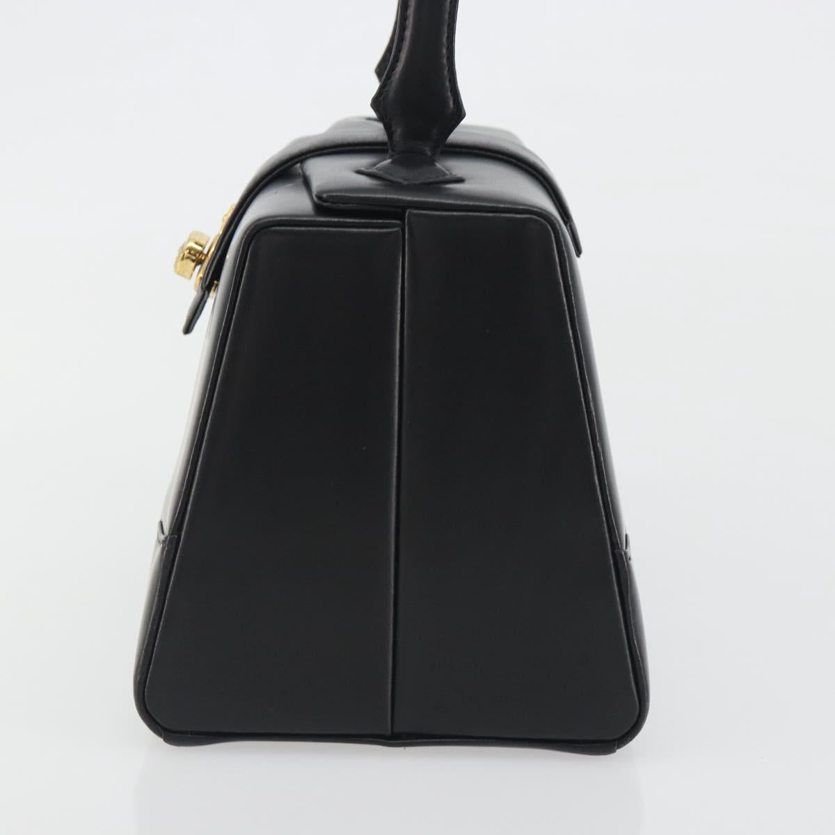 Vivienne Westwood Hand Bag Leather Black Gold Auth 195203A