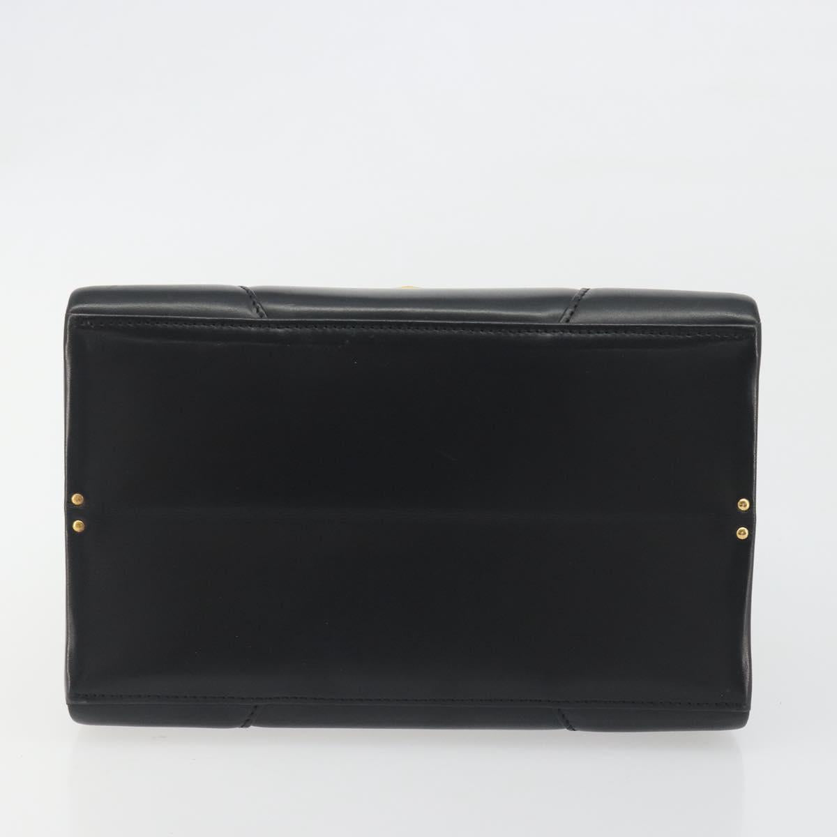 Vivienne Westwood Hand Bag Leather Black Gold Auth 195203A