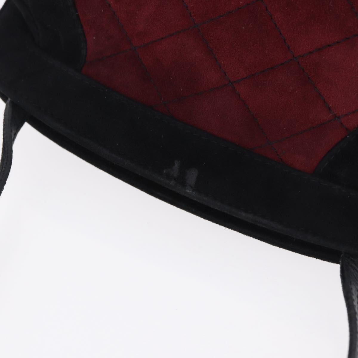 Salvatore Ferragamo Shoulder Bag Suede Red Gold Auth 195204