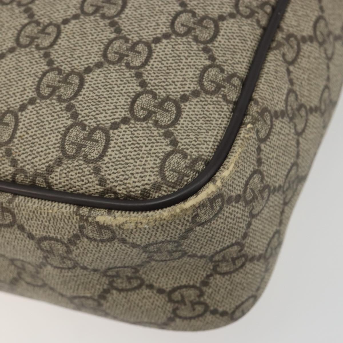 GUCCI GG Supreme Shoulder Bag PVC Beige Gold 233268 Auth 195210