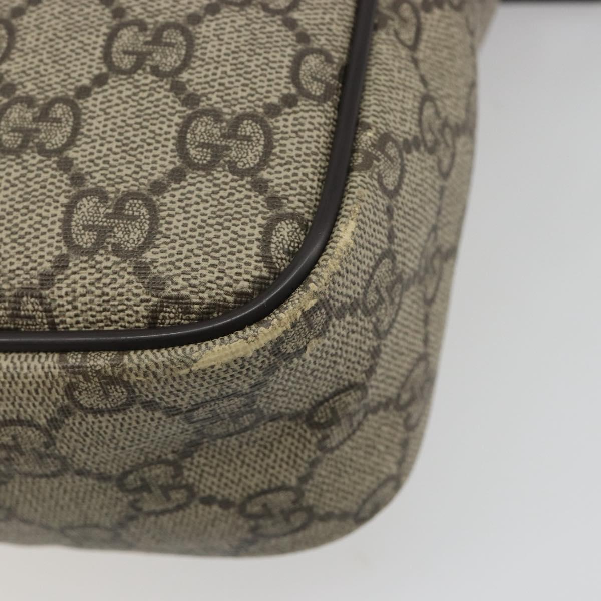 GUCCI GG Supreme Shoulder Bag PVC Beige Gold 233268 Auth 195210
