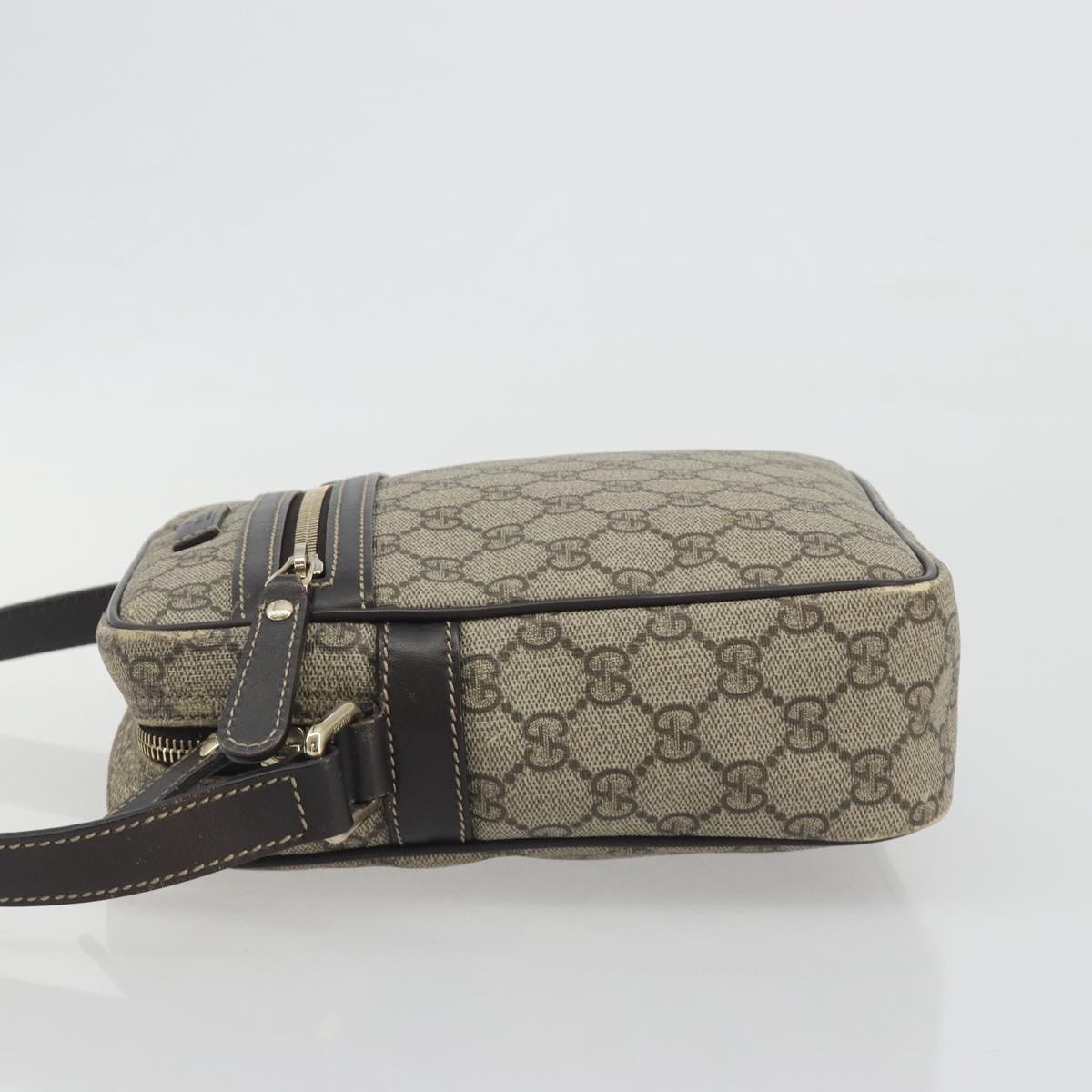 GUCCI GG Supreme Shoulder Bag PVC Beige Gold 233268 Auth 195210