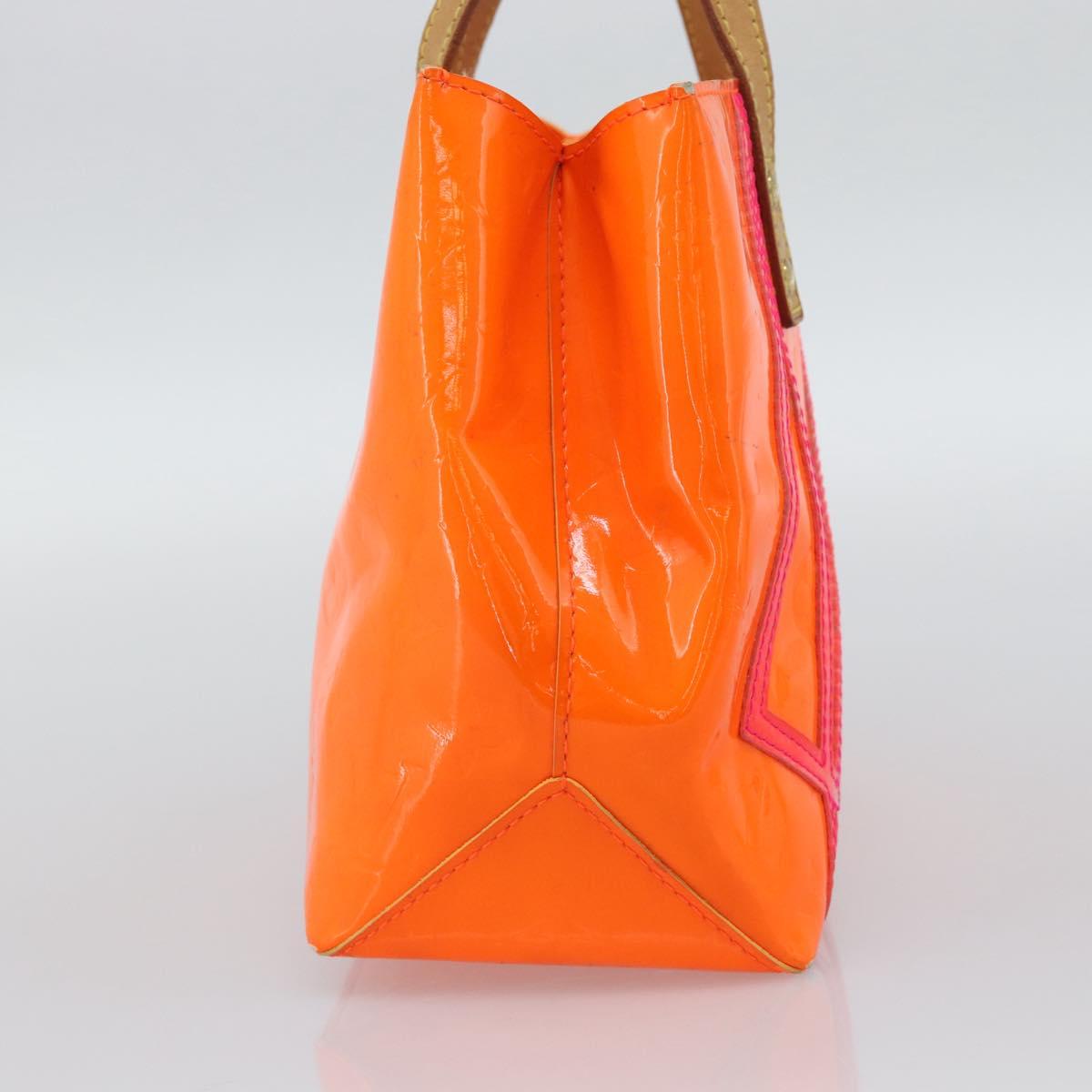 LOUIS VUITTON Monogram Vernis Fluo Reade PM Hand Bag Orange M91905 Auth 195212