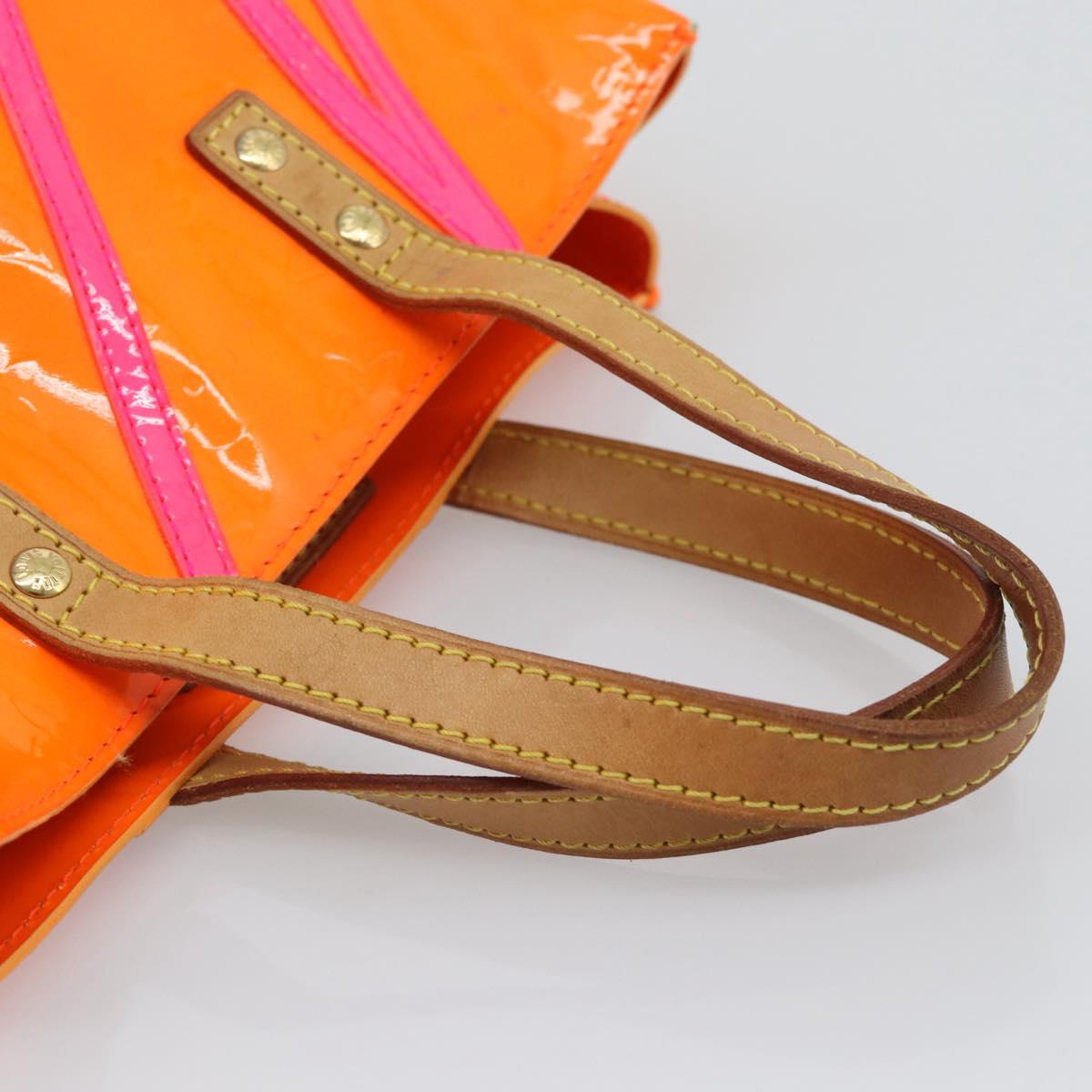 LOUIS VUITTON Monogram Vernis Fluo Reade PM Hand Bag Orange M91905 Auth 195212