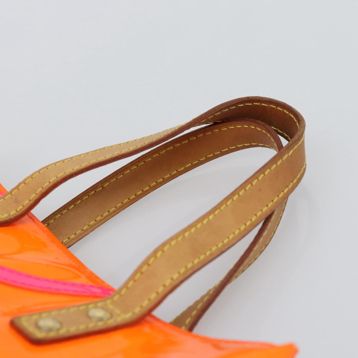LOUIS VUITTON Monogram Vernis Fluo Reade PM Hand Bag Orange M91905 Auth 195212