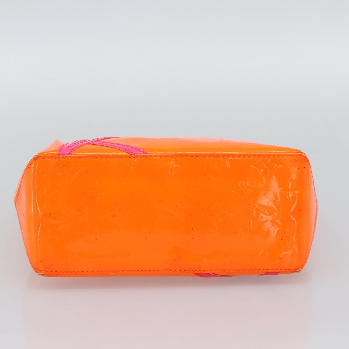 LOUIS VUITTON Monogram Vernis Fluo Reade PM Hand Bag Orange M91905 Auth 195212