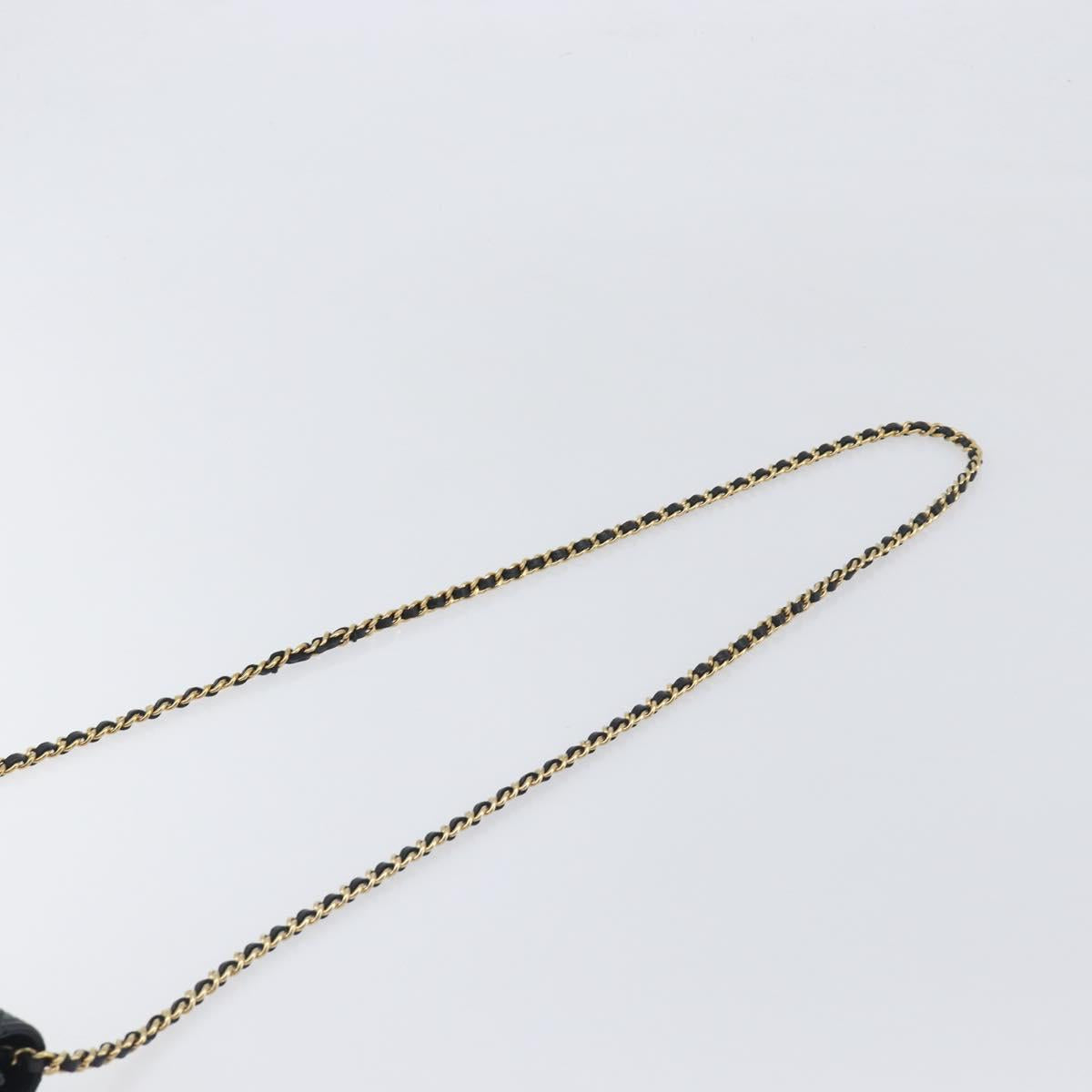 CHANEL Chain Wallet Matelasse Bag Caviar Skin Black Gold CC Auth 195222V