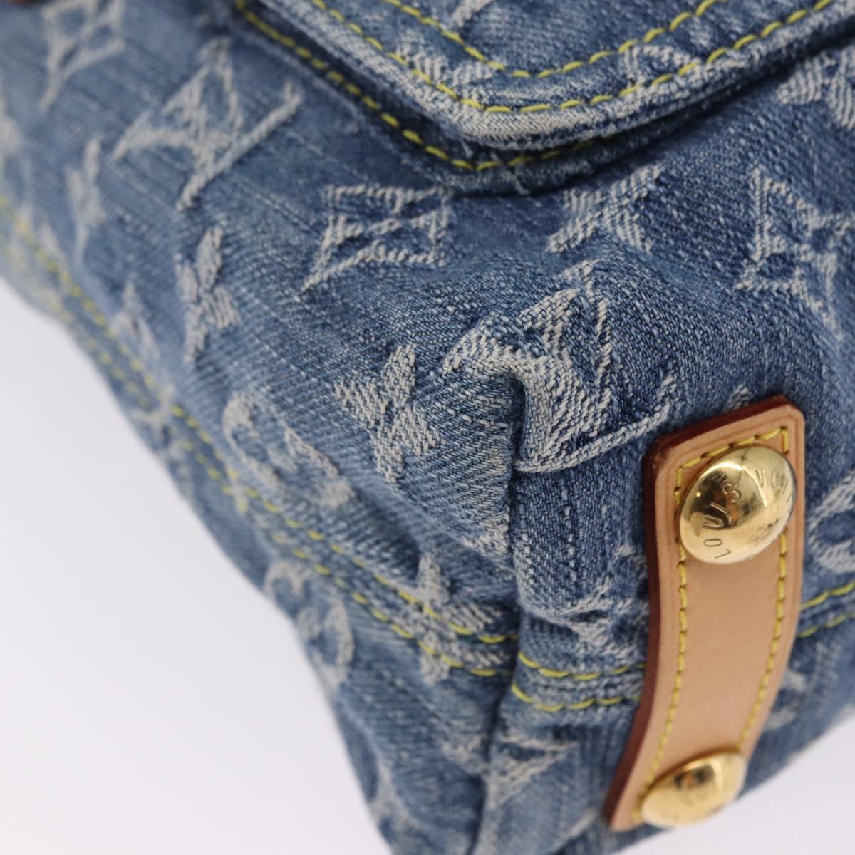 LOUIS VUITTON Monogram Denim Buggy PM Shoulder Bag Blue M95049 LV Auth 195223SV