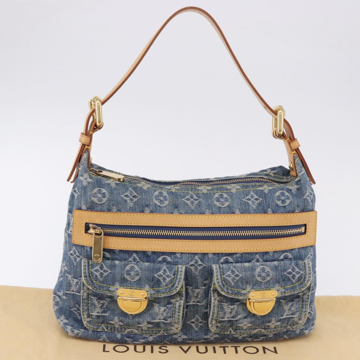 LOUIS VUITTON Monogram Denim Buggy PM Shoulder Bag Blue M95049 LV Auth 195223SV