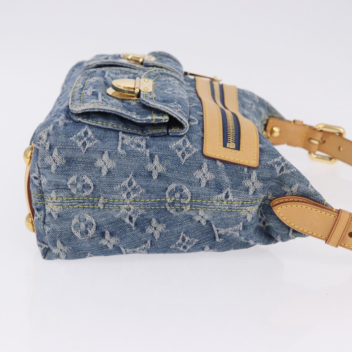 LOUIS VUITTON Monogram Denim Buggy PM Shoulder Bag Blue M95049 LV Auth 195223SV