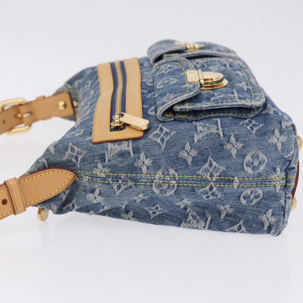 LOUIS VUITTON Monogram Denim Buggy PM Shoulder Bag Blue M95049 LV Auth 195223SV