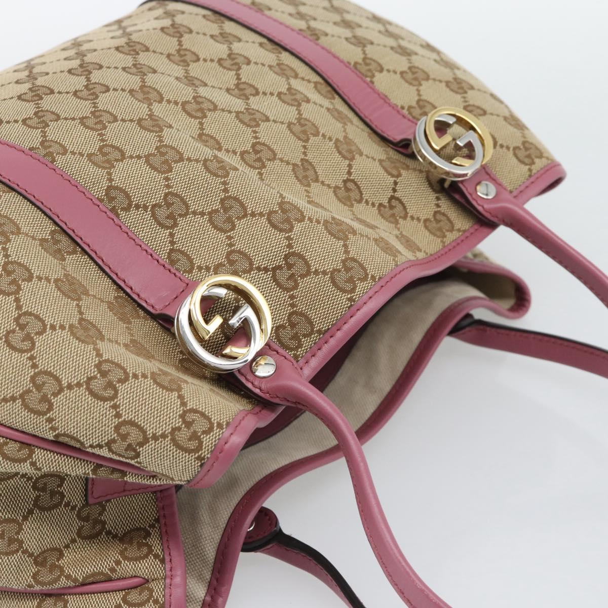 GUCCI GG Canvas GG Twins Tote Bag Beige Gold 232957 Auth 195227A
