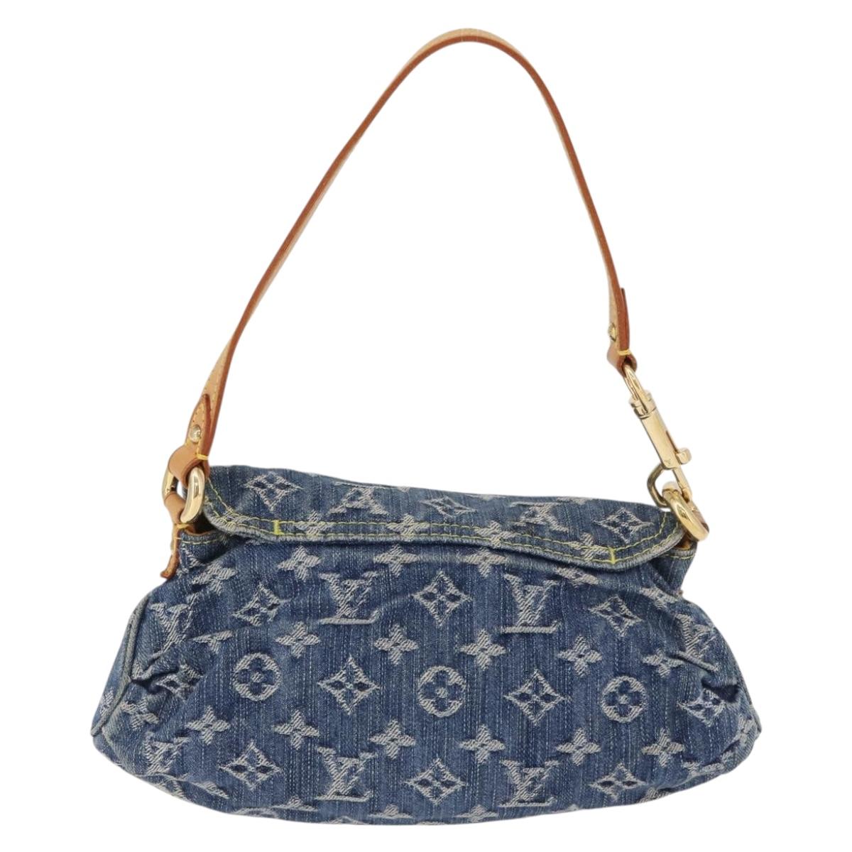 LOUIS VUITTON Monogram Denim Mini Preity Shoulder Bag Blue M95050 Auth 195231SAM