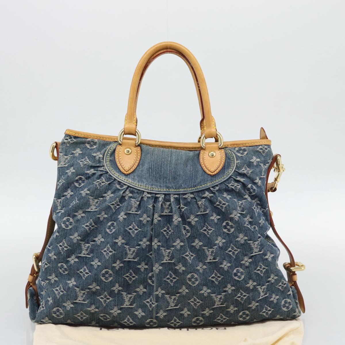 LOUIS VUITTON Monogram Denim Neo Cabby GM Hand Bag 2way Blue M95350 Auth 195232V