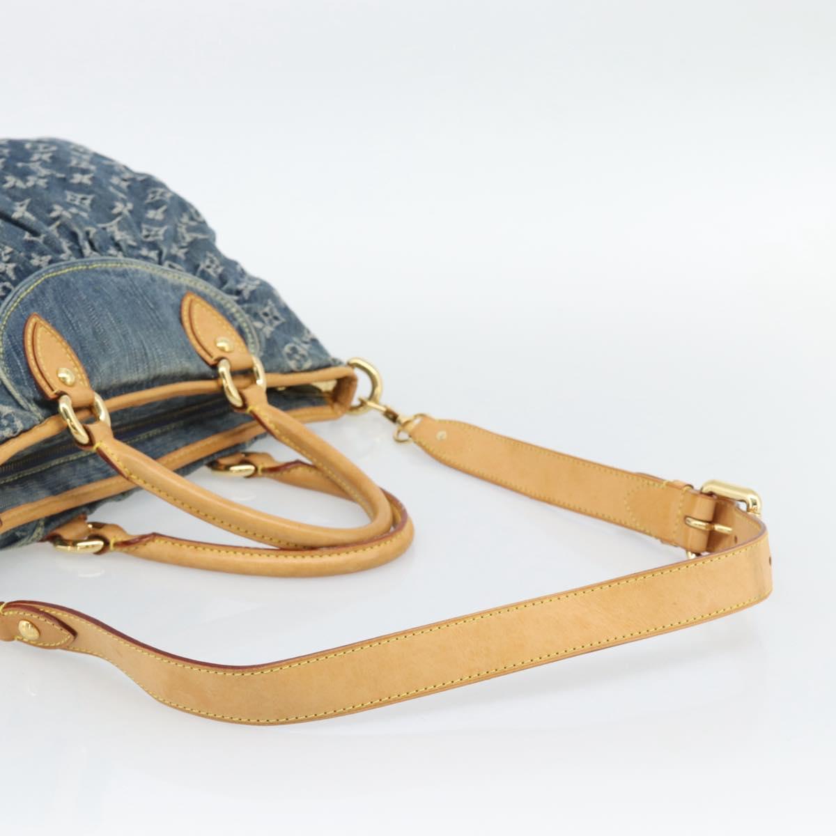 LOUIS VUITTON Monogram Denim Neo Cabby GM Hand Bag 2way Blue M95350 Auth 195232V