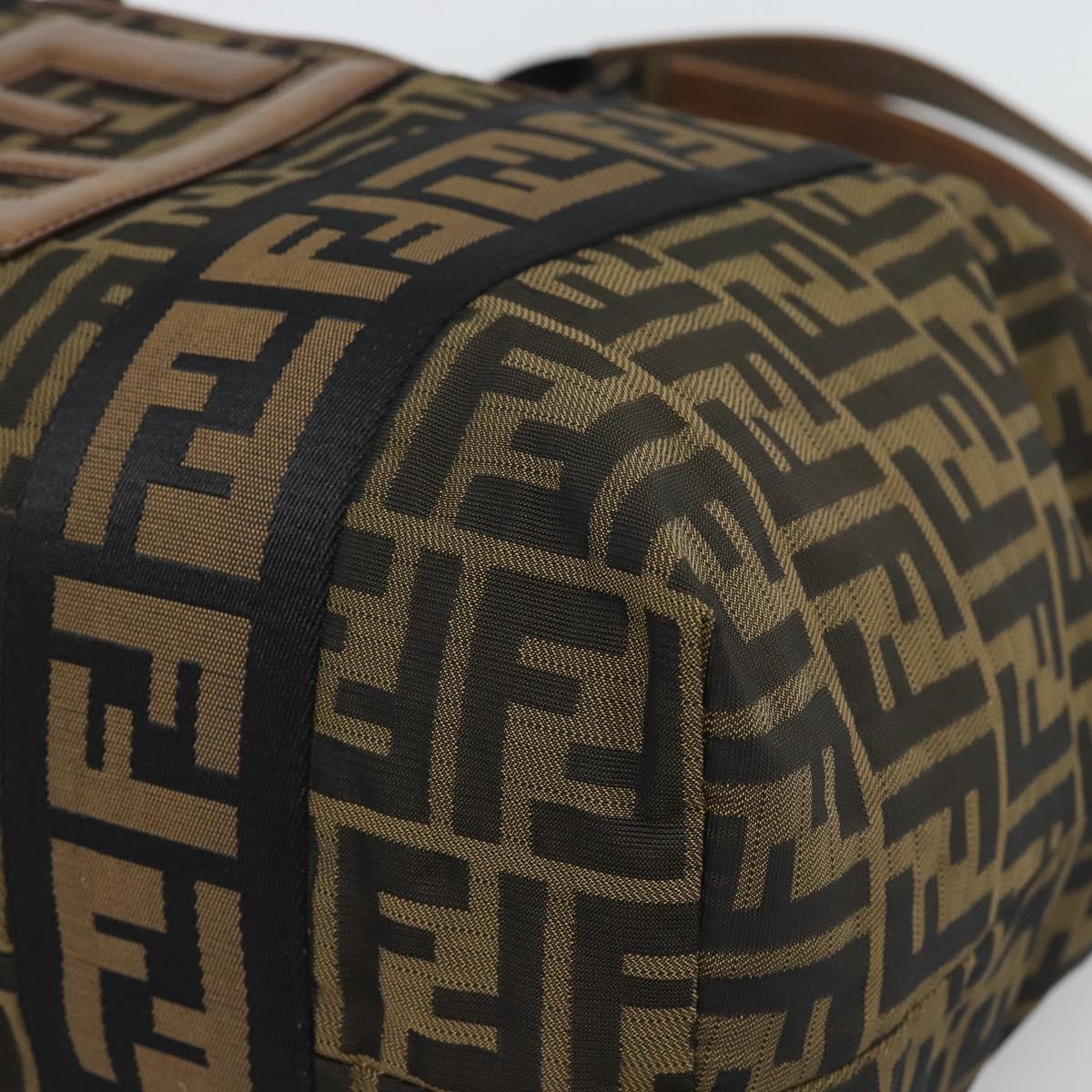 FENDI Zucca Canvas Tote Bag Brown Black Auth 195234A