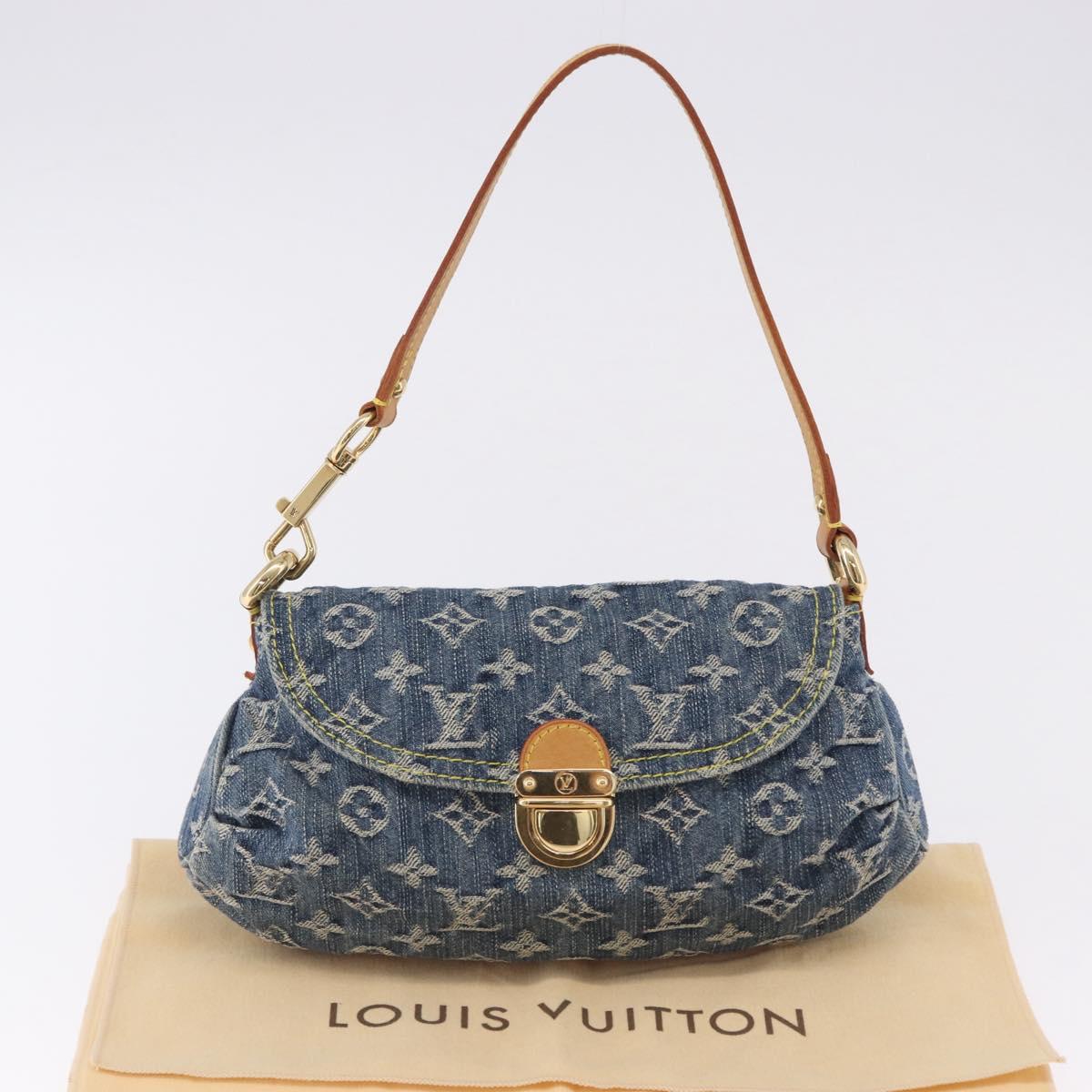LOUIS VUITTON Monogram Denim Mini Preity Shoulder Bag Blue M95050 Auth 195235SAM