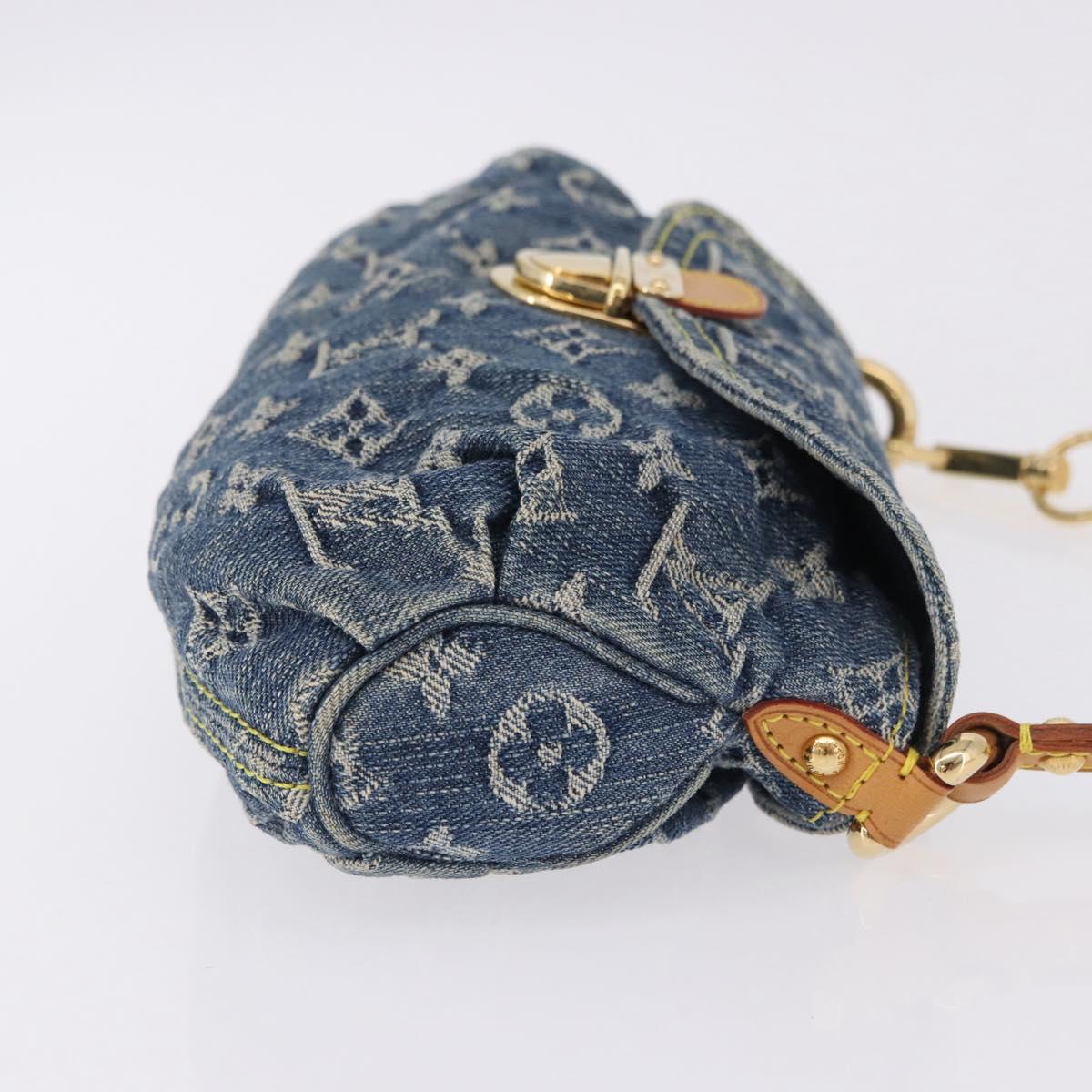 LOUIS VUITTON Monogram Denim Mini Preity Shoulder Bag Blue M95050 Auth 195235SAM