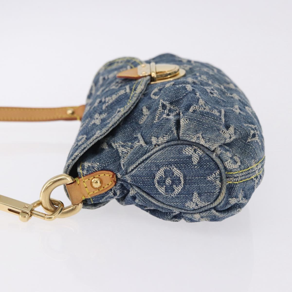 LOUIS VUITTON Monogram Denim Mini Preity Shoulder Bag Blue M95050 Auth 195235SAM