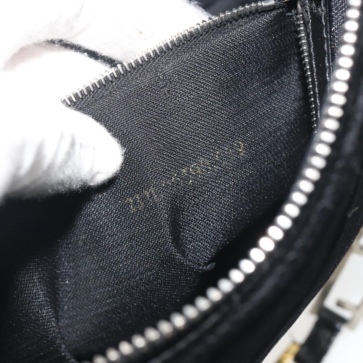 FENDI Chain Shoulder Bag Velor Black Auth 195236A