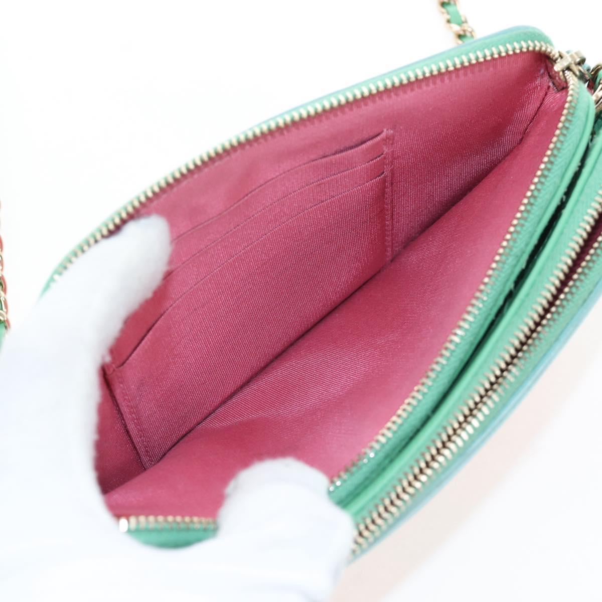 CHANEL Chain CC Filigree Matelasse Bag Caviar Skin Pink Gold CC Auth 195240M