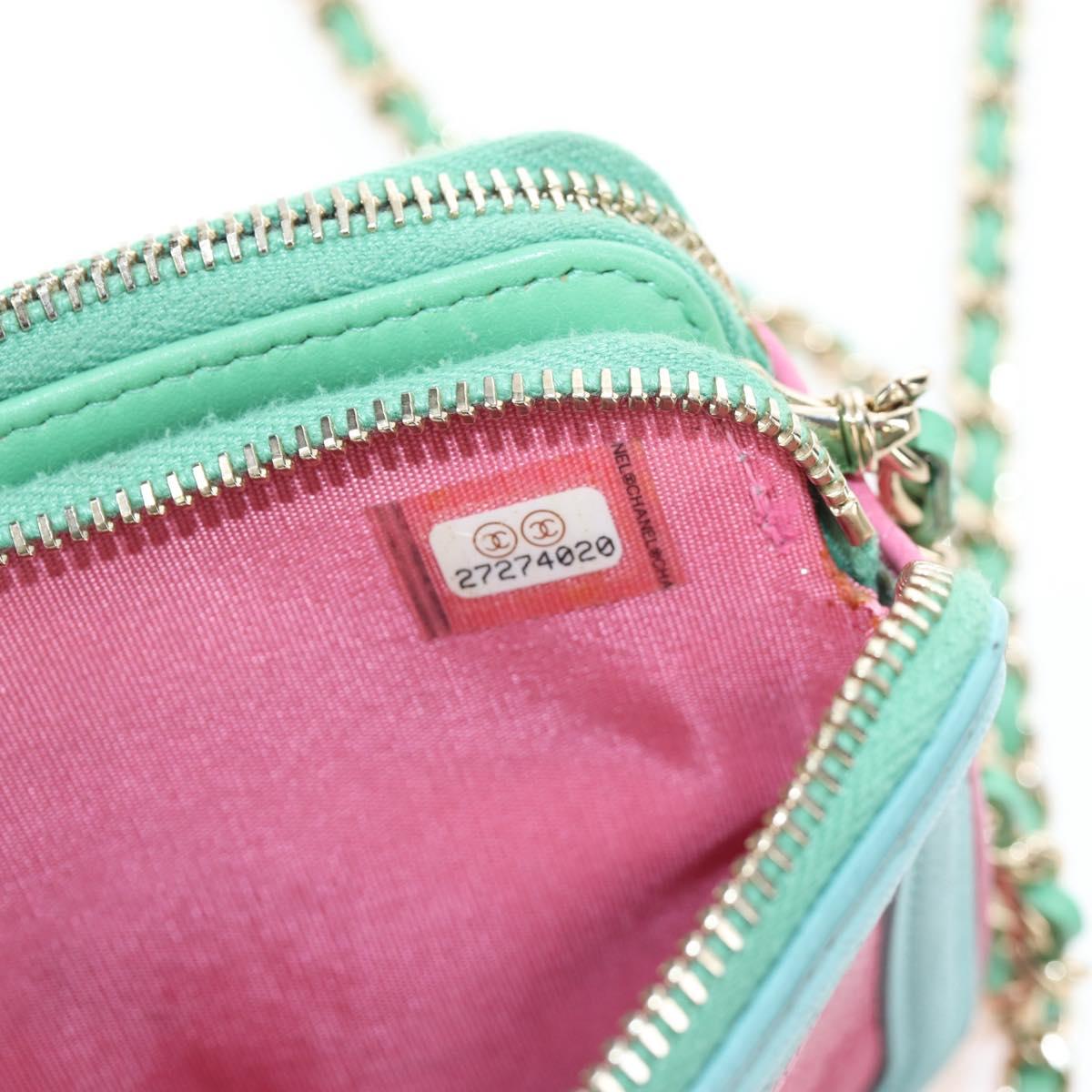 CHANEL Chain CC Filigree Matelasse Bag Caviar Skin Pink Gold CC Auth 195240M