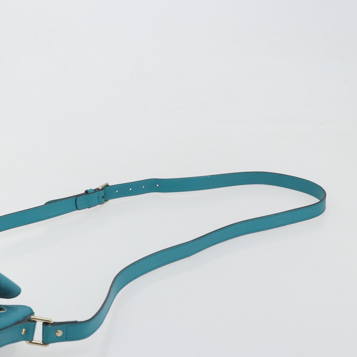 GUCCI Diamante Shoulder Bag Leather Blue Silver 354229 Auth 195248A