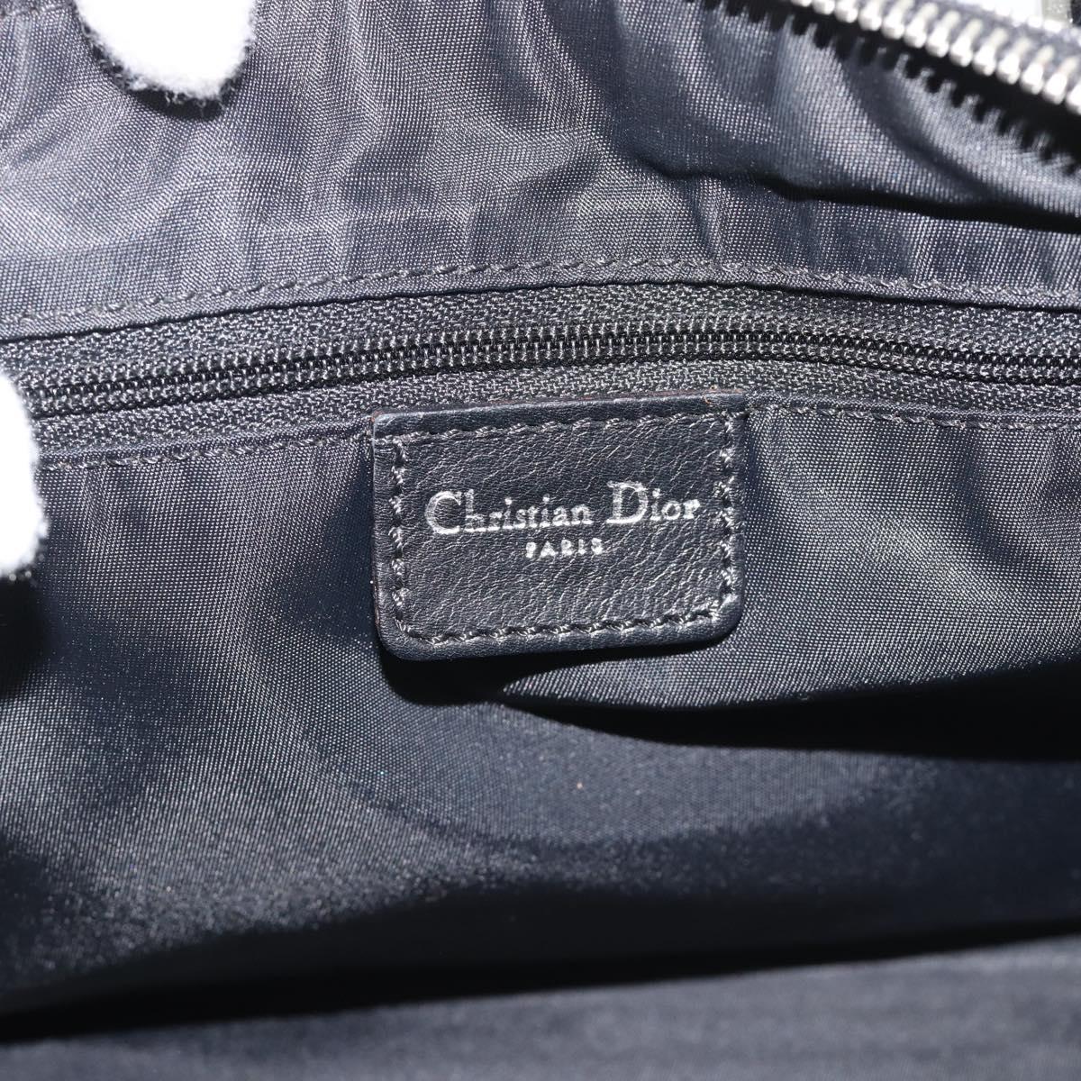 Christian Dior Trotter Canvas Boston Bag Black Silver Auth 195251V