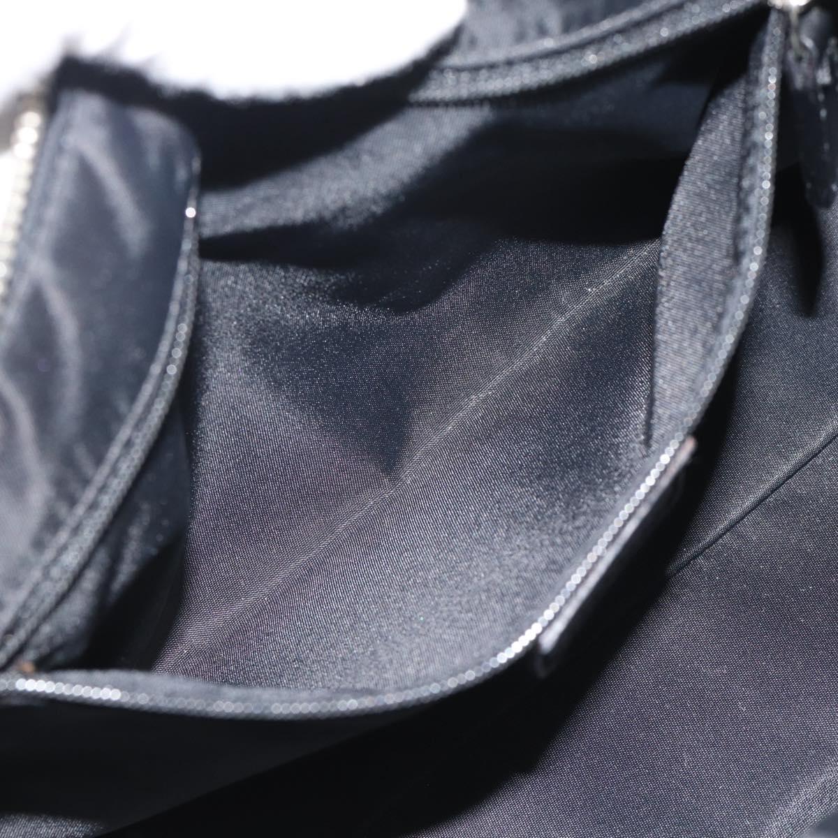 Christian Dior Trotter Canvas Boston Bag Black Silver Auth 195251V