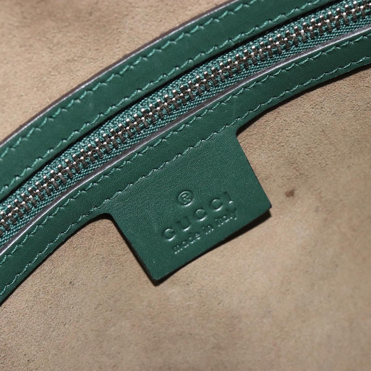 GUCCI GG Supreme Boston Bag PVC Leather 2way Green Silver 409527 Auth 195254SAM