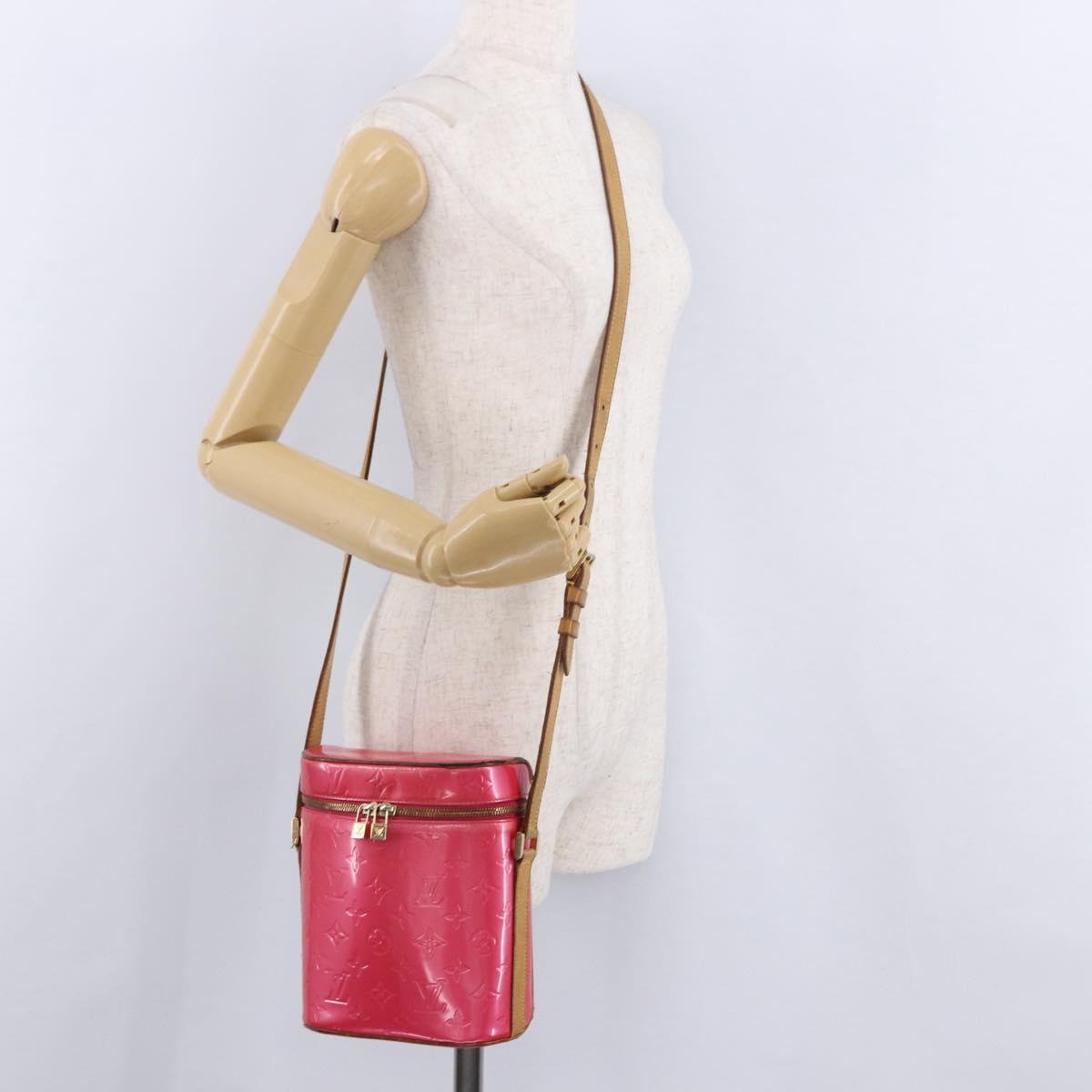 LOUIS VUITTON Monogram Vernis Sullivan Vertical Fuchsia Pink M91259 Auth 195267