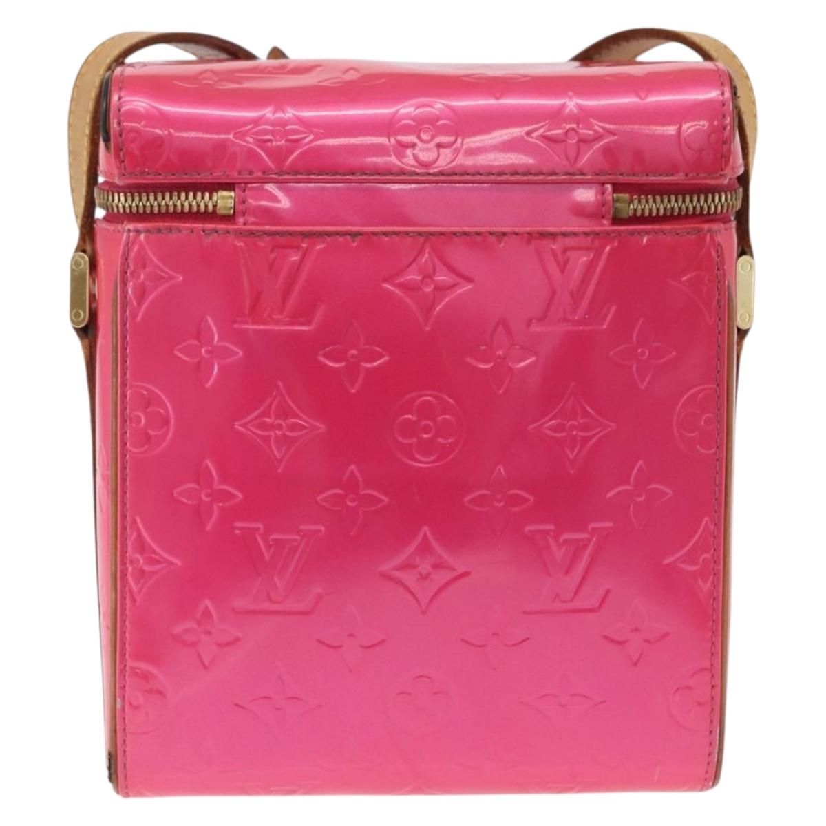 LOUIS VUITTON Monogram Vernis Sullivan Vertical Fuchsia Pink M91259 Auth 195267